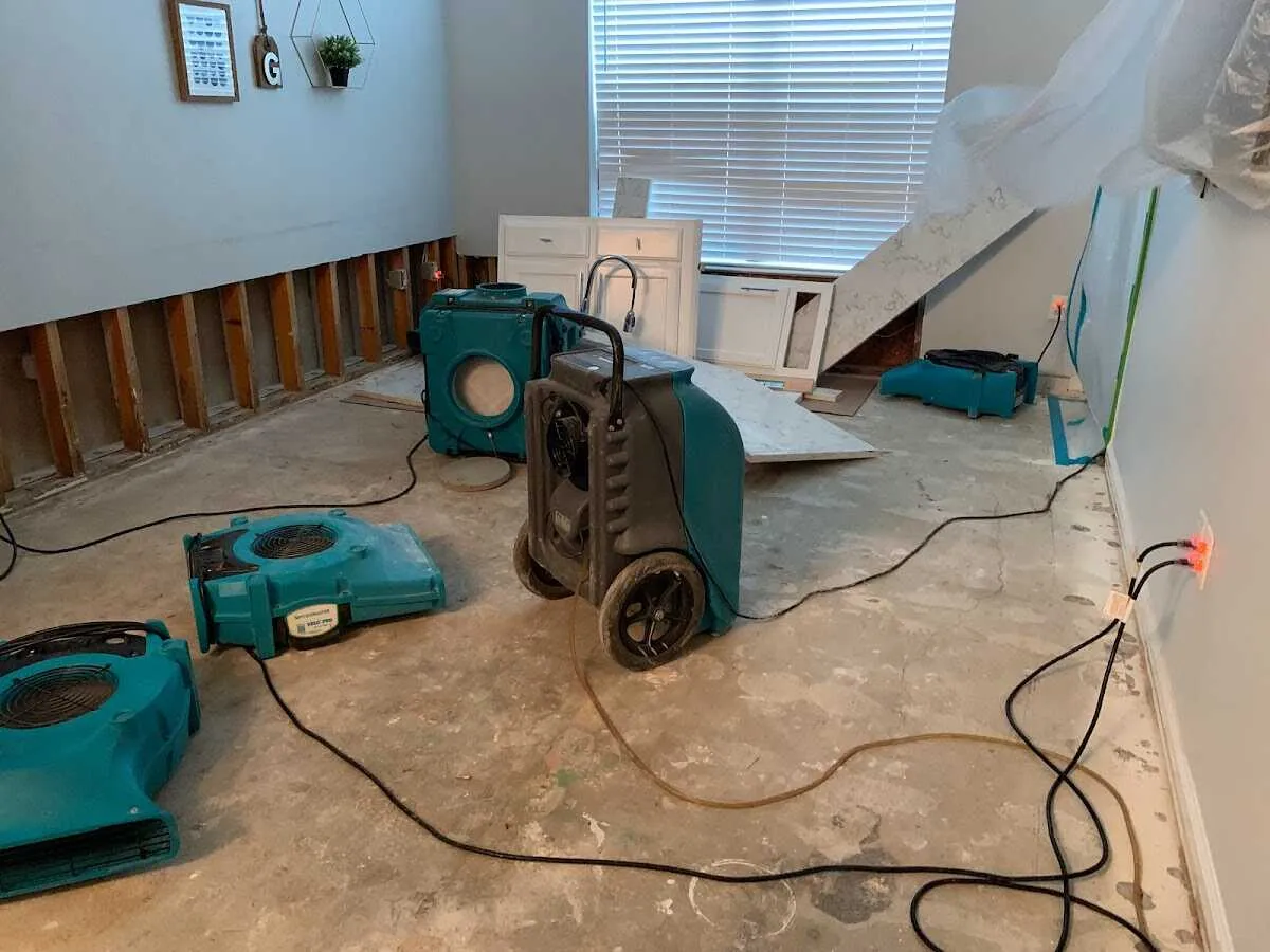 Dehumidifier in flood-cut room for Water Damage Restoration in Boca Raton